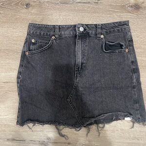 Topshop Charcoal Denim Skirt